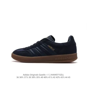Adidas Originals Gazelle Indoor Retro Leather Sneakers with Gum Sole