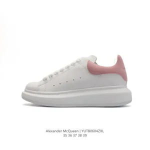Alexander McQueen Flash Runner White Leather Women's Sneakers with 4.5cm Heel