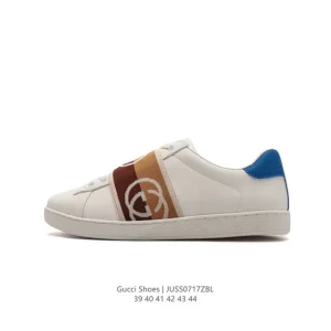 Gucci Ace Sneaker White Leather Men's 2024 New Season Luxury Casual Shoes