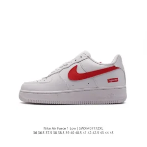 Nike Supreme Air Force 1 Low White Red Box Edition
