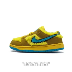 Nike SB Dunk Low Bears Green Fuzzy Suede Skateboarding Shoes