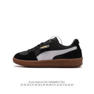 PUMA Palermo OG Army Trainer Low Top Leather Sneakers for Men and Women