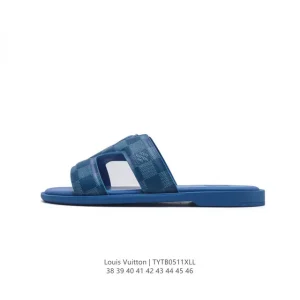 Louis Vuitton Waterfront Monogram Leather Slides for Men