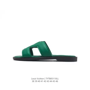 Louis Vuitton Waterfront Monogram Leather Slide Sandals for Men