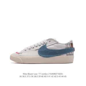 Nike Blazer Low '77 Jumbo Vintage Sneakers with Wide Laces and Suede Accents