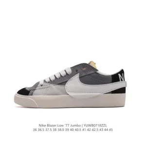 Nike Blazer Low '77 Jumbo Sneakers with Oversized Swoosh and Wide Laces