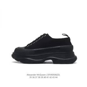 Alexander McQueen Sole Low Top Thick Sole White Fashion Sneakers