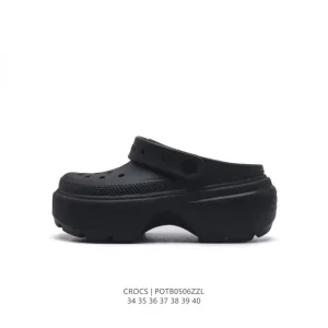 Crocs Women's Thick Sole Platform Slide Sandals for Beach and Casual Wear