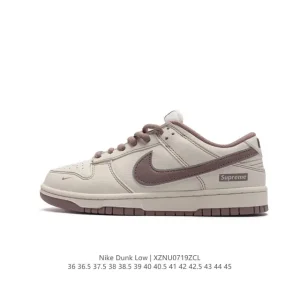 Supreme X Nike Dunk Low White Pink Dual Tone Limited Edition Sneakers
