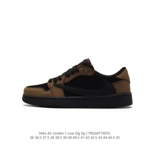 Jordan Air 1 Low OG Military Blue Reverse Swoosh Leather Sneakers