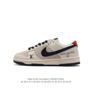 Nike Dunk Low Retro Louis Vuitton Collaboration Vintage Basketball Skate Shoes