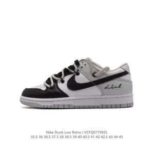 Nike Dunk Low Retro Basketball Shoes Vintage Style Dual Laces