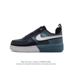 Nike Air Force 1 React QS Low-Top Sneaker with Cushioning and Thick Sole