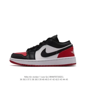 Jordan AJ1 Low Retro Leather Basketball Shoes with Air Cushion