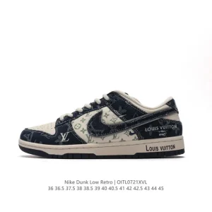 Nike Dunk Low Retro Louis Vuitton Collaboration Vintage Basketball Skate Shoes