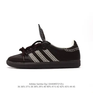 Wales Bonner x Adidas Originals Samba Classic Black Pony Leather Sneakers
