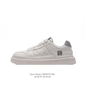 Gucci Rhyton Platform Sneaker Men White Leather Thick Sole 2024 New