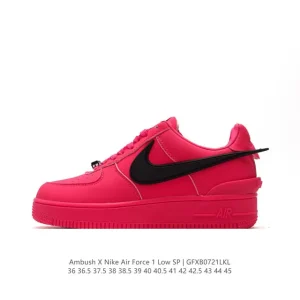 Nike Air Force 1 Ambush Low SP Leather Sneakers with Extended Swoosh