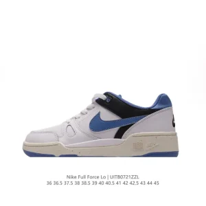 Nike Full Force Low Retro Leather Basketball Sneakers in White