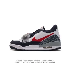 Jordan Legacy 312 Low Men's Basketball Shoes - Black White Red
