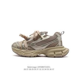 Balenciaga 3XL Sneaker Kids Vintage Style Eco Leather Mesh Shoes