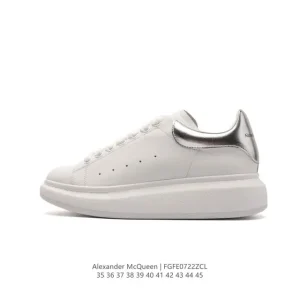 Alexander McQueen MCQ Chunky Sneakers White Smooth Leather Platform Shoes