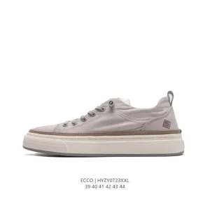 Ecco Men's White Casual Sneakers Breathable Lightweight Platform Shoes