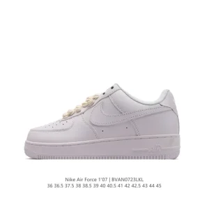 Nike Air Force 1 '07 Low White Leather Casual Sneakers for Men and Women