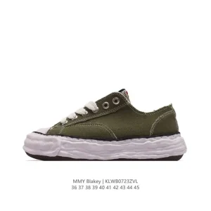 MMY Blakey Distressed Canvas Low-Top Sneakers with Melted Sole