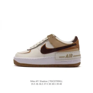 Nike Air Force 1 Shadow Low Top Sneakers for Women - White & Pink Macaron