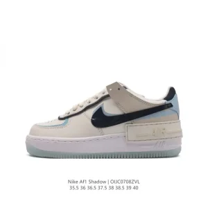Nike Air Force 1 Shadow Low Top Sneakers for Women White Pink