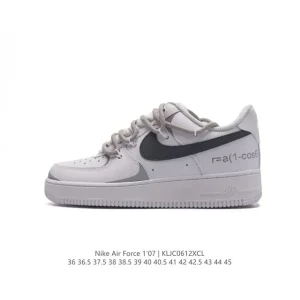 Nike Air Force 1 '07 Low Top Sneakers with Dual Laces and Deconstructed Design