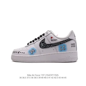 Nike Air Force 1 '07 Low Double Swoosh Thick Sole Sneakers