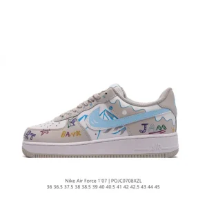 Nike Air Force 1 Low 07 White Leather Sneakers with Air Cushion