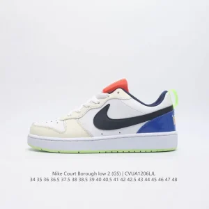 Nike Court Borough Low 2 Gs Leather Low Top Casual Sneakers for Kids and Adults