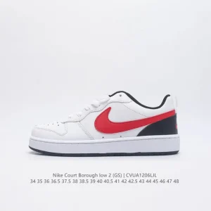 Nike Court Borough Low 2 Gs Leather Low Top Casual Sneakers for Kids and Adults