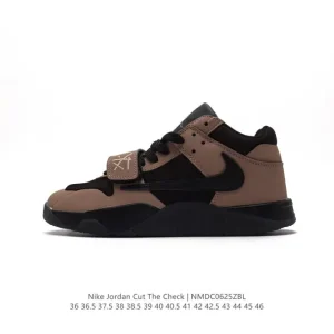 Nike Wmns Air Jordan Cut The Check Off-White Low-Top Leather Sneakers