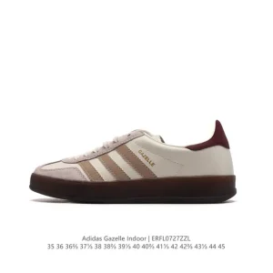 Adidas Originals Gazelle Indoor Retro Leather Sneakers with Gum Sole