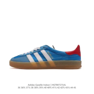 Adidas Originals Gazelle Indoor Retro Leather Sneakers Classic Three Stripes Gum Sole