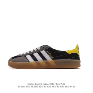 Adidas Originals Gazelle Indoor Retro Leather Sneakers Classic Three Stripes Gum Sole