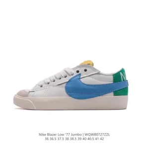 Nike Blazer Low '77 Jumbo Sneakers with Oversized Swoosh and Wide Laces