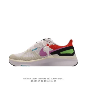 Nike Air Zoom Structure 25 Men's Lightweight Running Shoes White Grey