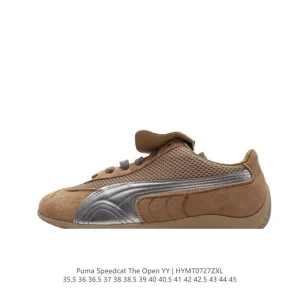 Puma Speedcat Open Yy Suede Mesh Retro Sneakers Pink Brown