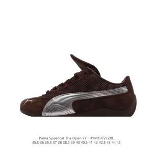 Puma Speedcat Open Yy Pink Brown Suede Mesh Retro Sneakers