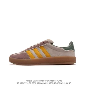 Adidas Originals Gazelle Indoor Retro Leather Sneakers with Gum Sole