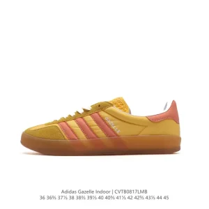 Adidas Originals Gazelle Indoor Retro Leather Sneakers with Gum Sole