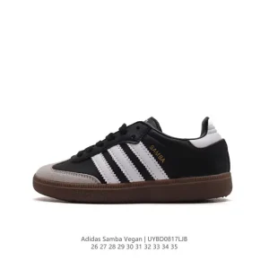 Adidas Samba Vegan Kids Shoes Leather Retro Football Style Sneakers