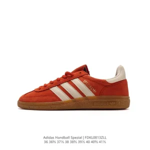 Adidas Handball Spezial Low-Top Retro Leather Sneakers Classic Three Stripes