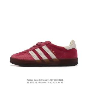 Adidas Originals Gazelle Indoor Retro Leather Sneakers with Gum Sole