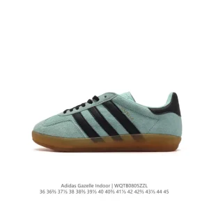 Adidas Originals Gazelle Indoor Retro Sneakers with Gum Sole and Classic Three Stripes